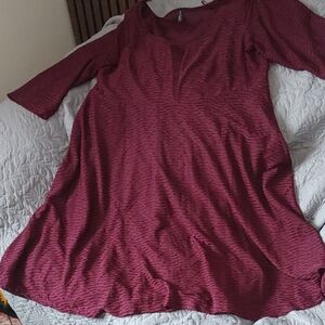 Mstudio Burgundy Textured Dress Sz 1X